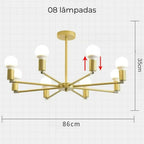 Lustre para Sala Articulado Dourado e Preto