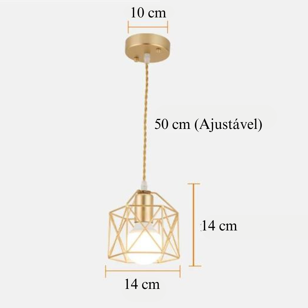 Luminária Pendente Minimalista Gaiola