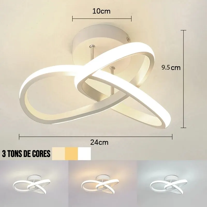 Luminária de Teto LED Contemporânea com 3 Tons de Luz