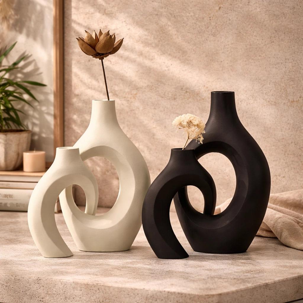 Conjunto de Vasos Decorativos Boho para Sala
