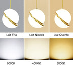Luminária Pendente Bola Dourado