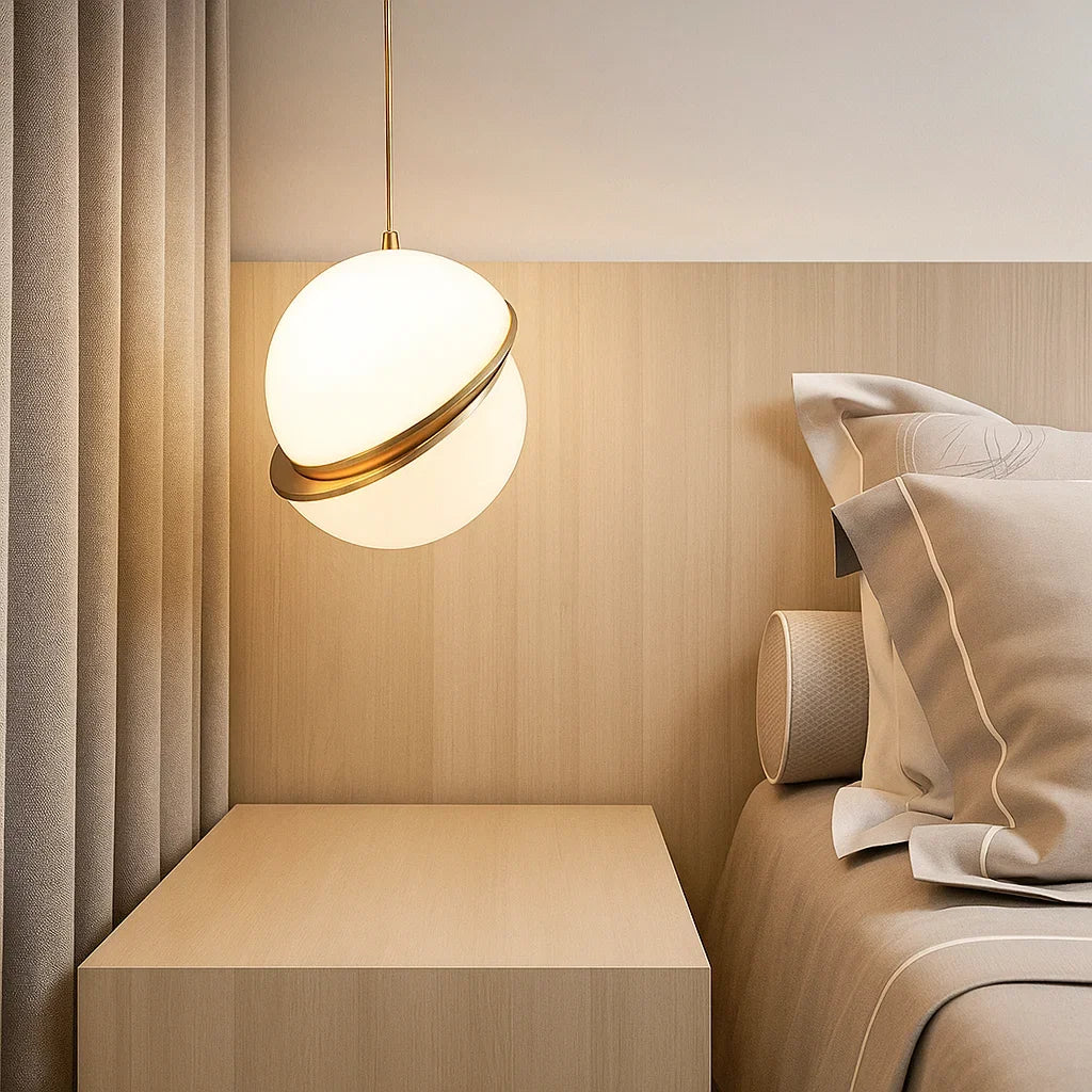Luminária Pendente Bola Dourado