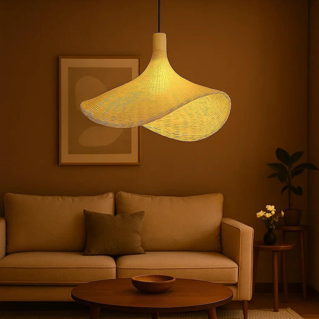 Luminária Pendente Em Rattan