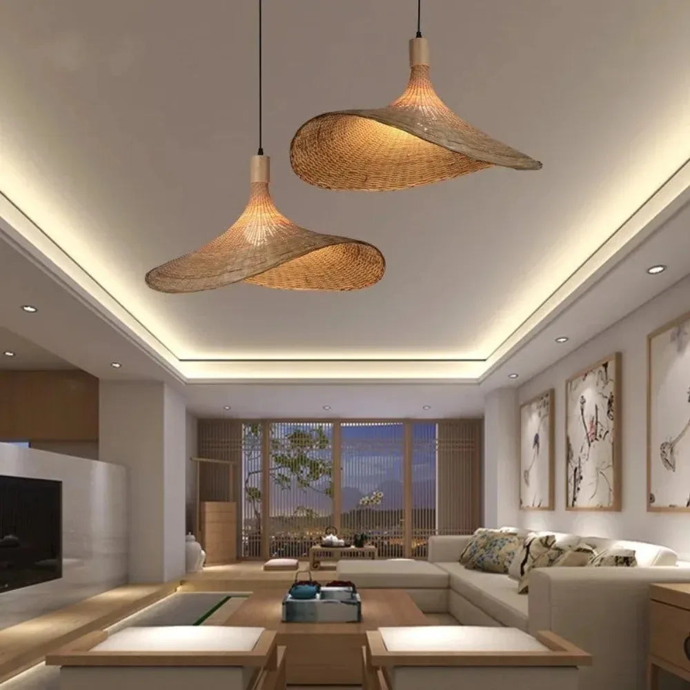 Luminária Pendente Em Rattan