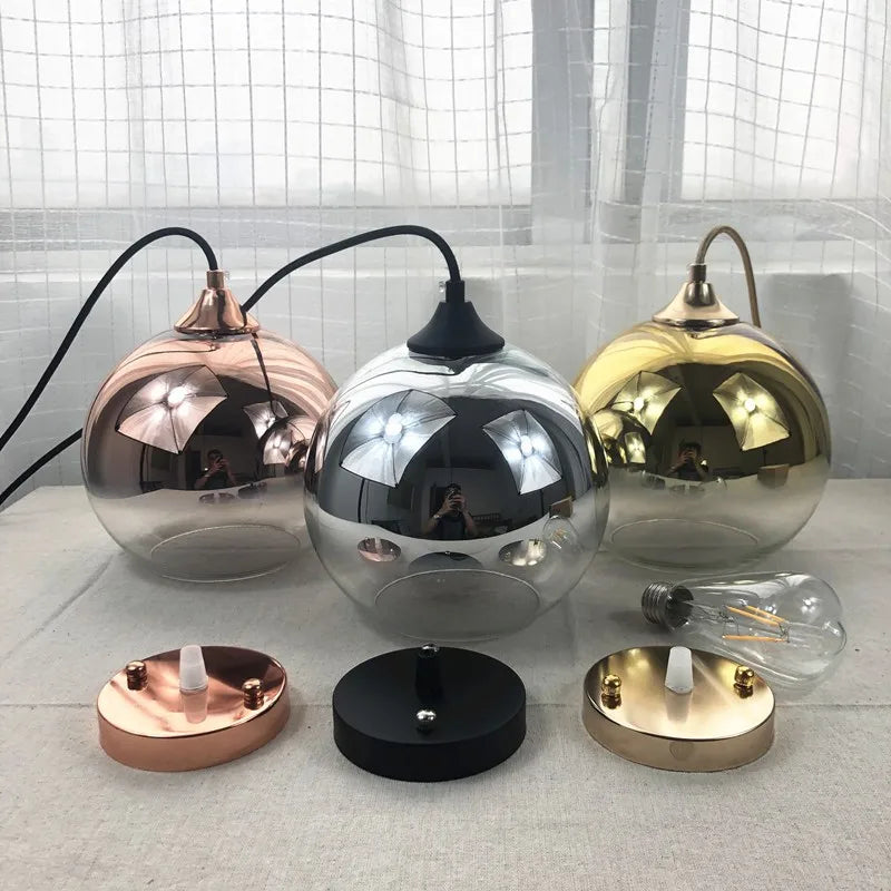 Luminária Pendente Esfera de Vidro