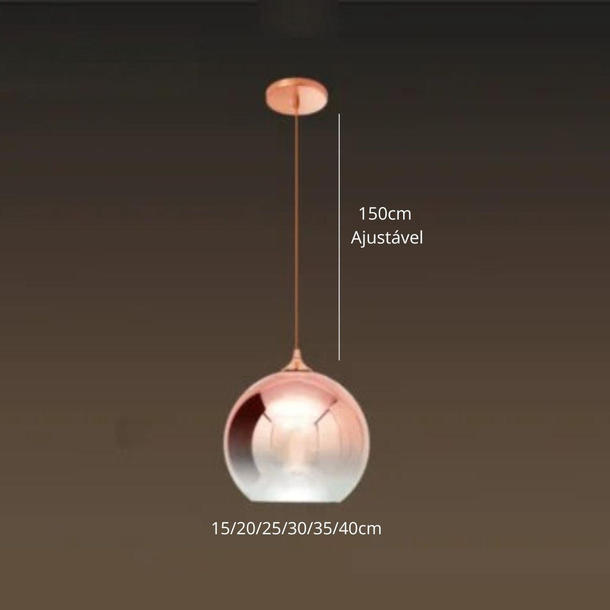 Luminária Pendente Esfera de Vidro