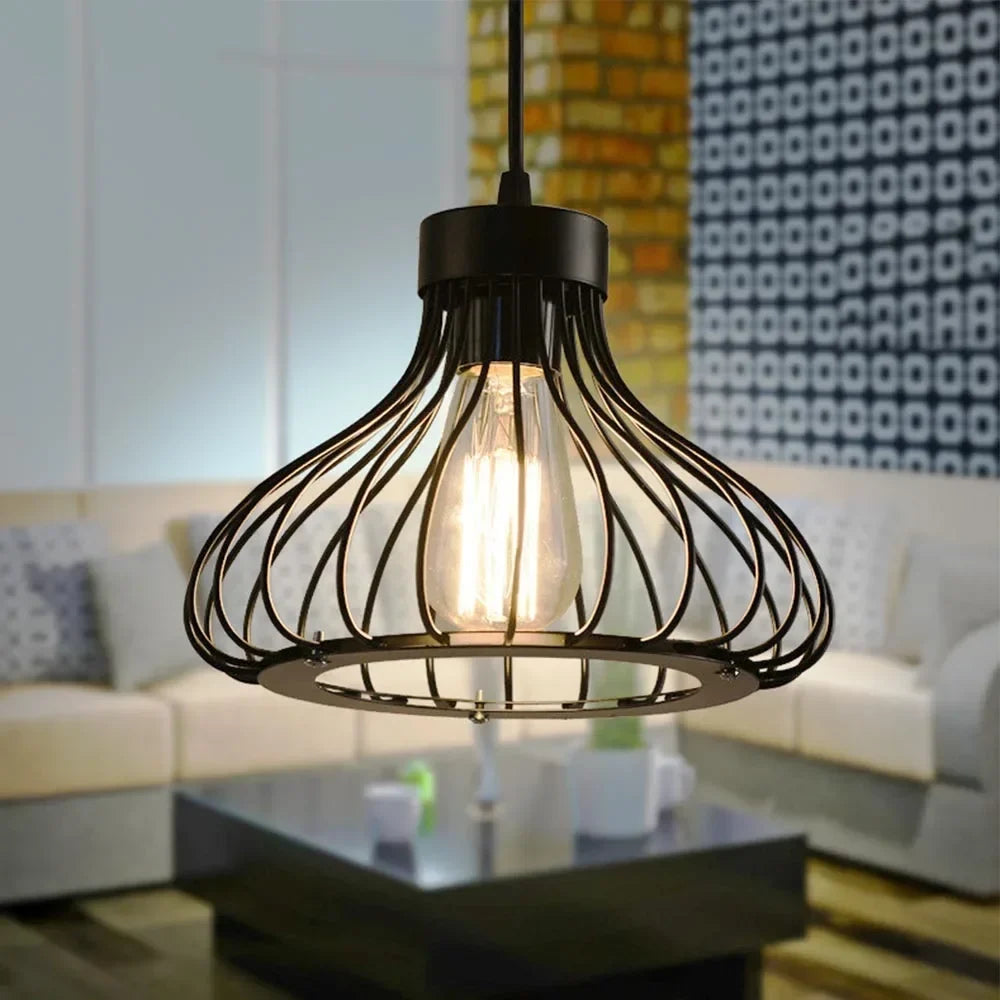 Luminária Pendente Retro de Ferro para Teto