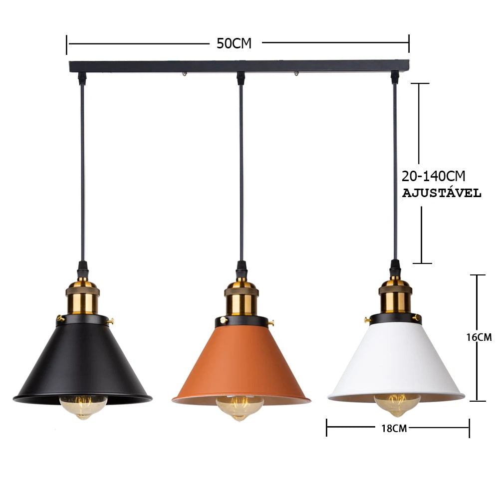 Luminária Pendente Trilho Loft