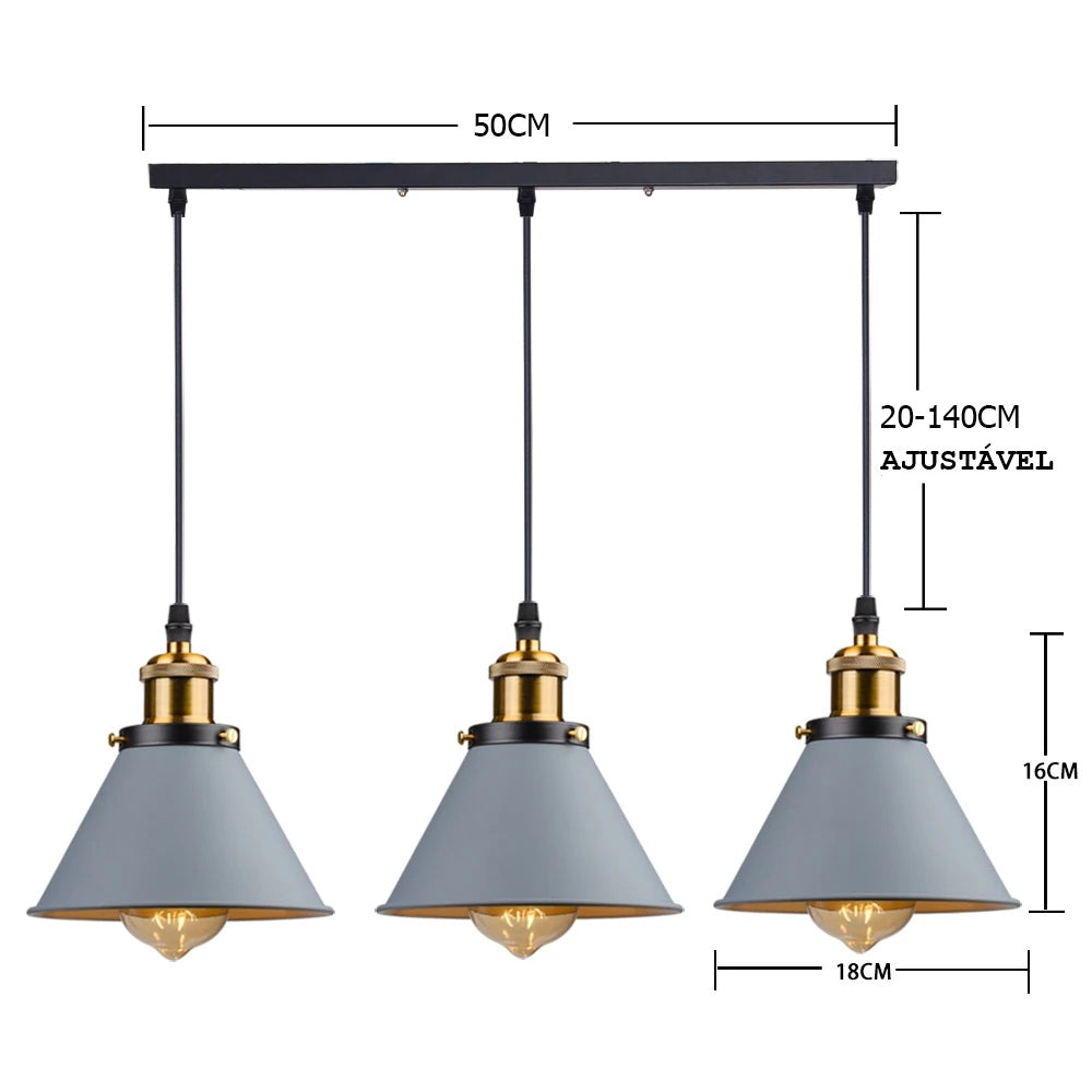 Luminária Pendente Trilho Loft