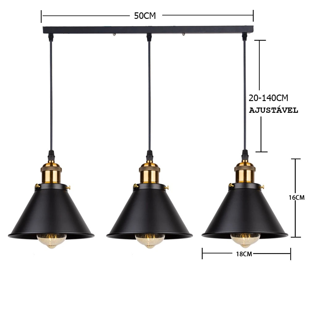 Luminária Pendente Trilho Loft