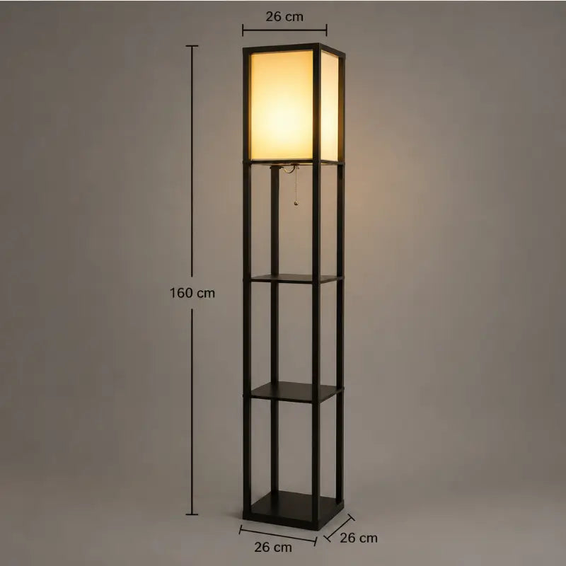 Luminária de Chão com Prateleira Moderna