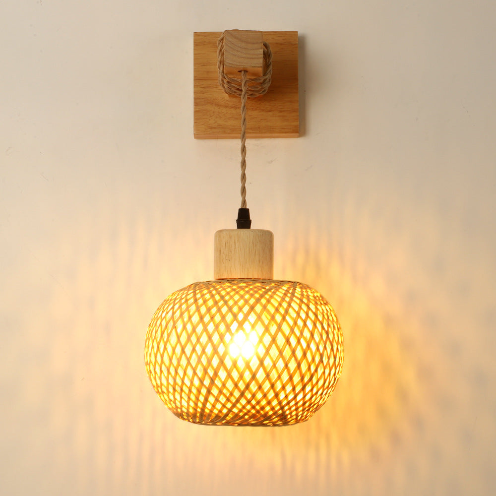 Luminária de Parede Japonesa em Bambu