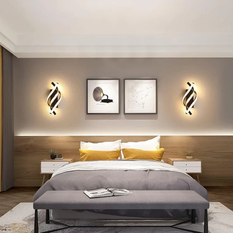 Luminária de Parede Led Espiral Curva para Decoração