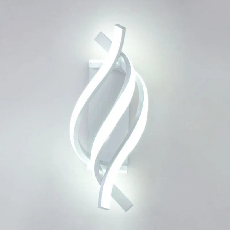 Luminária de Parede Led Espiral Curva para Decoração