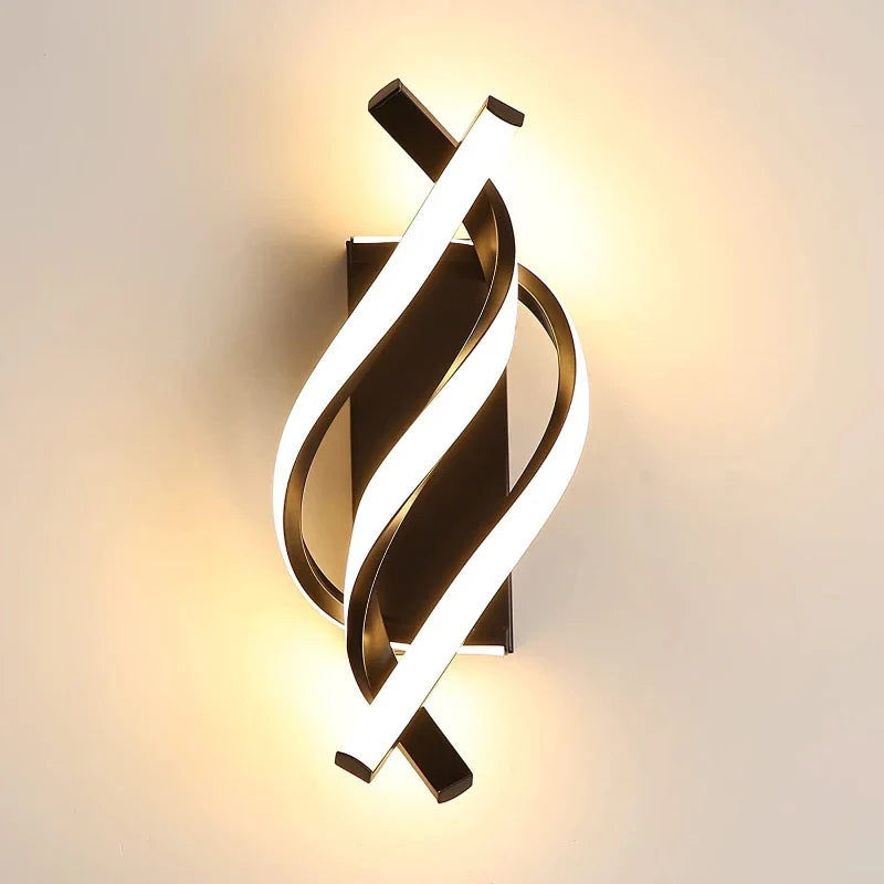 Luminária de Parede Led Espiral Curva para Decoração