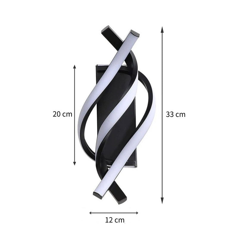 Luminária de Parede Led Espiral Curva para Decoração