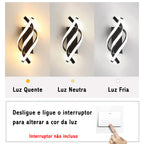 Luminária de Parede Led Espiral Curva para Decoração