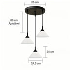 Lustre para Mesa de Jantar Três Abajures