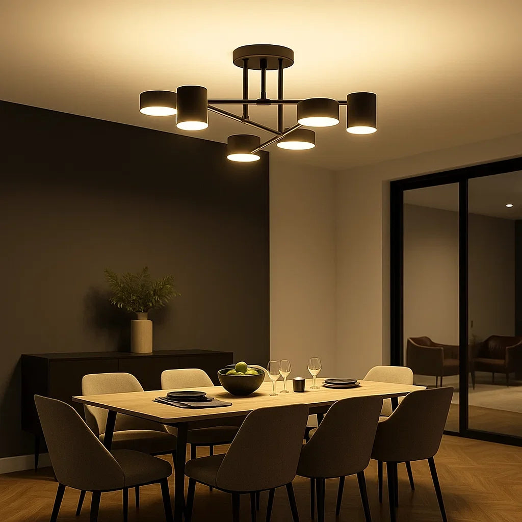 Lustre para Sala De Estar Multi-Cabeças Rotativo
