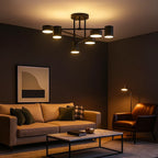 Lustre para Sala De Estar Multi-Cabeças Rotativo