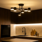 Lustre para Sala De Estar Multi-Cabeças Rotativo