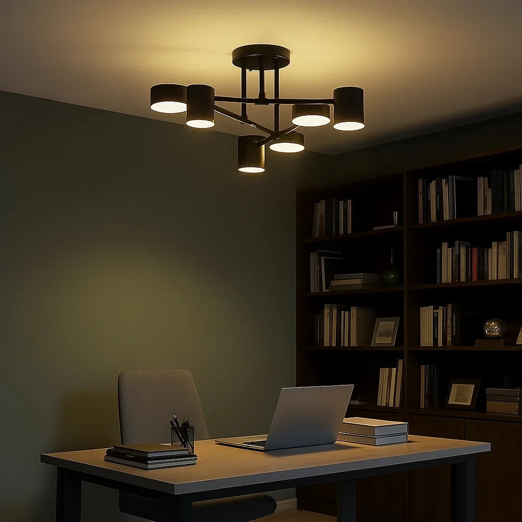 Lustre para Sala De Estar Multi-Cabeças Rotativo