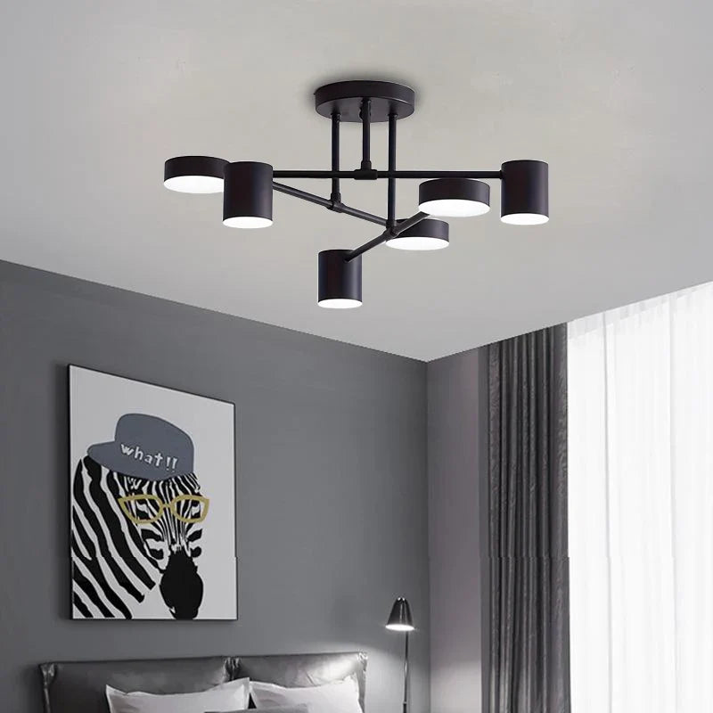 Lustre para Sala De Estar Multi-Cabeças Rotativo