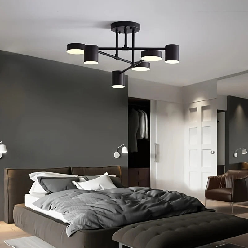Lustre para Sala De Estar Multi-Cabeças Rotativo