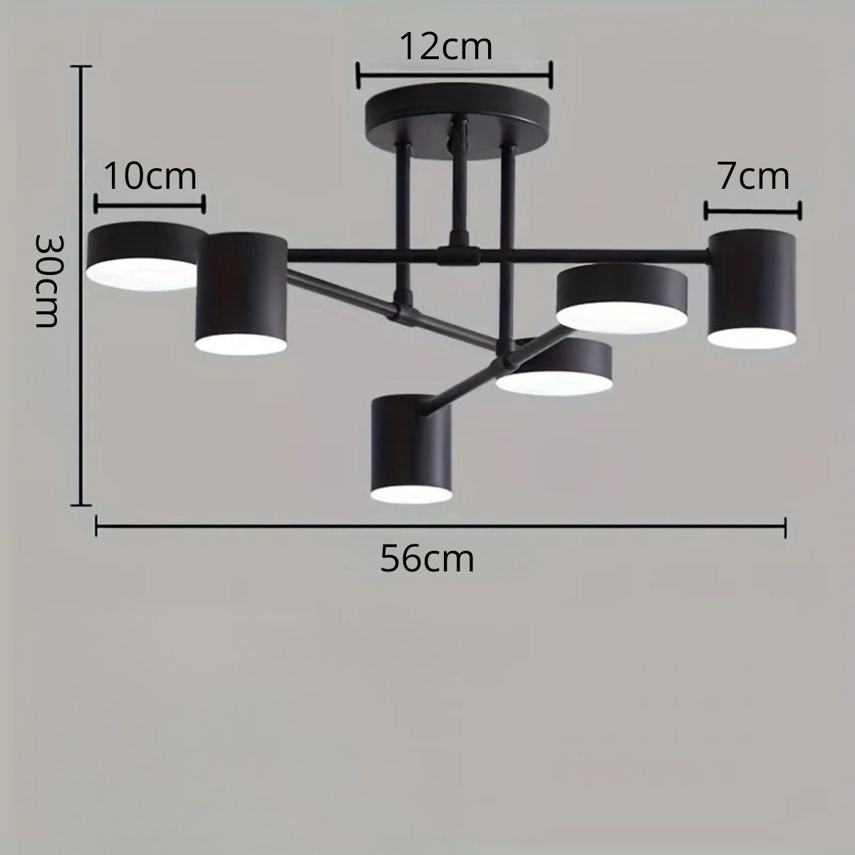 Lustre para Sala De Estar Multi-Cabeças Rotativo