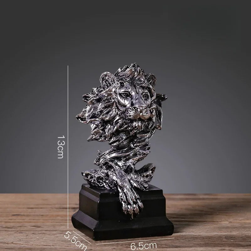 Leão Decorativo em Resina Estilo Nórdico para Sala – Brivar Decor