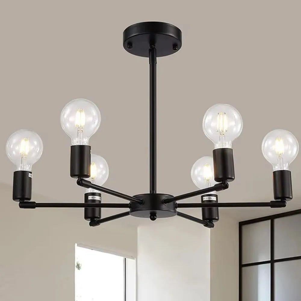 Lustre para Sala Articulado Dourado e Preto