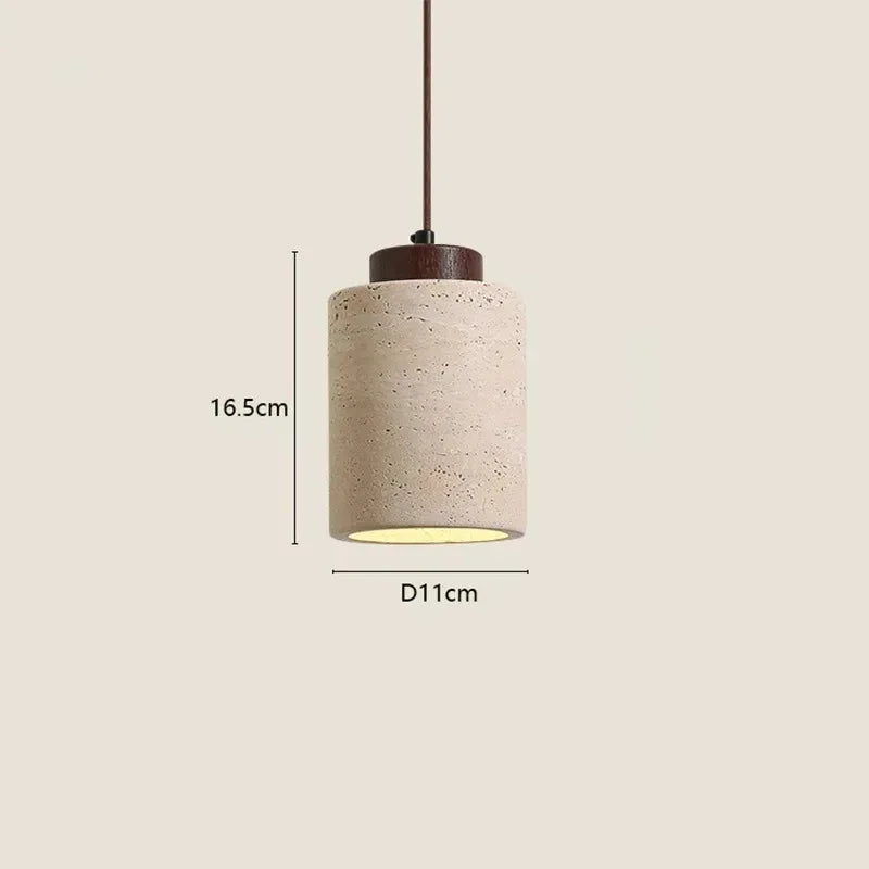 Pendente Japonês em Pedra e Madeira para Quarto e Sala