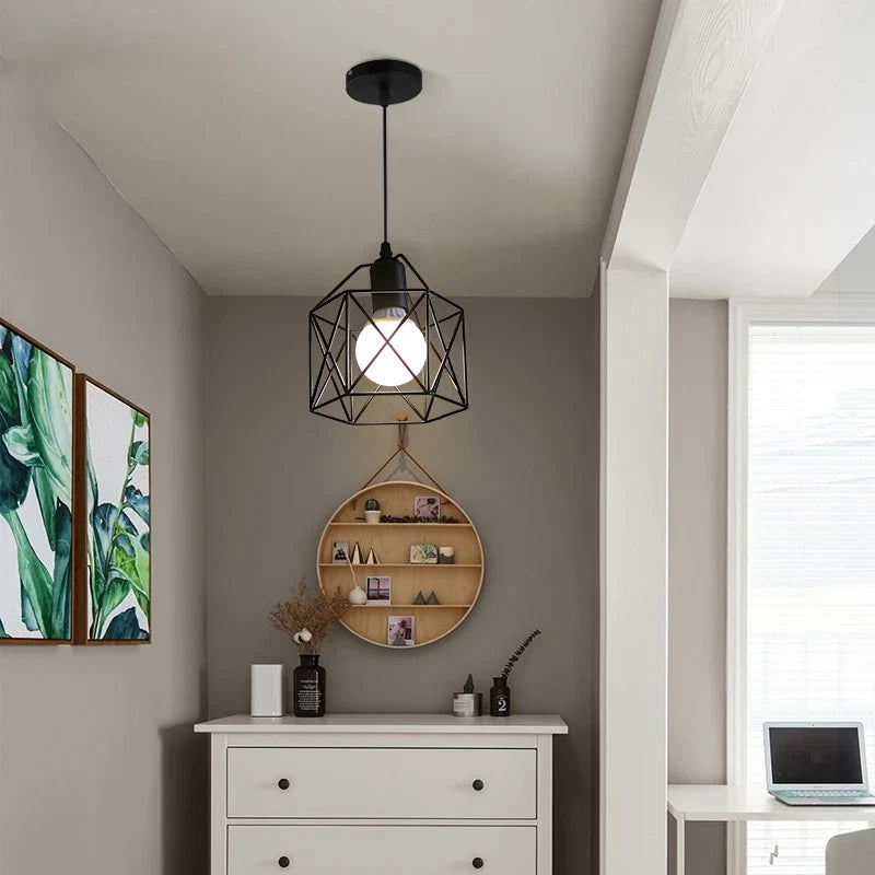 Luminária Pendente Minimalista Gaiola