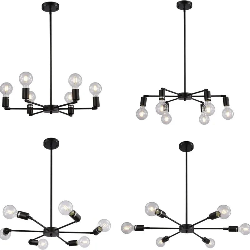Lustre para Sala Articulado Dourado e Preto