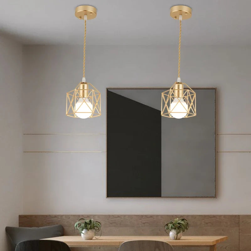 Luminária Pendente Minimalista Gaiola