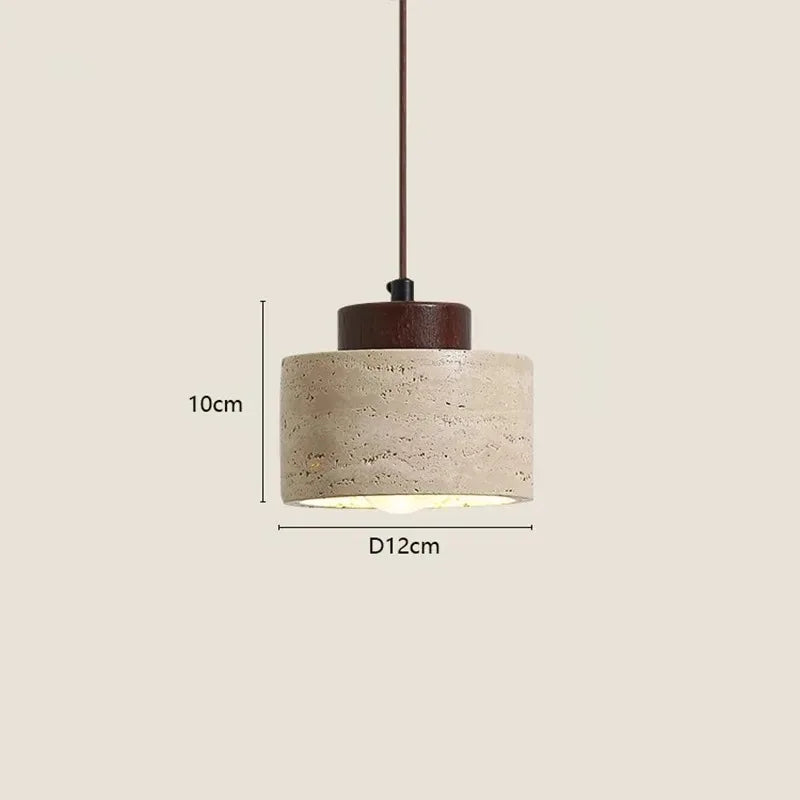Pendente Japonês em Pedra e Madeira para Quarto e Sala