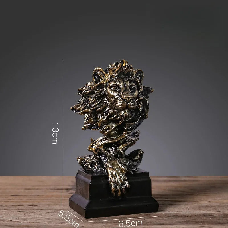 Leão Decorativo em Resina Estilo Nórdico para Sala – Brivar Decor