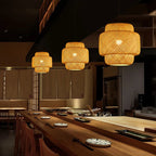 Luminária Pendente em Rattan Natural Estilo Artesanal