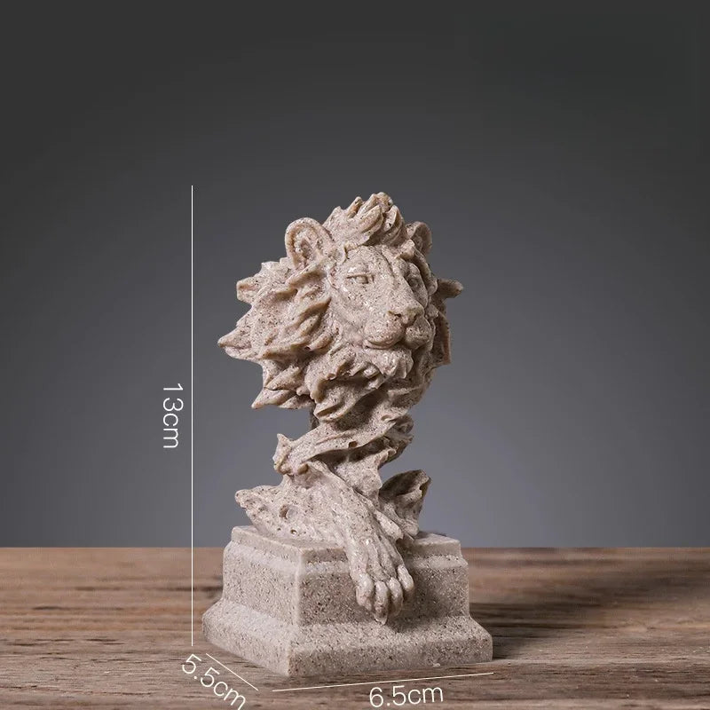 Leão Decorativo em Resina Estilo Nórdico para Sala – Brivar Decor