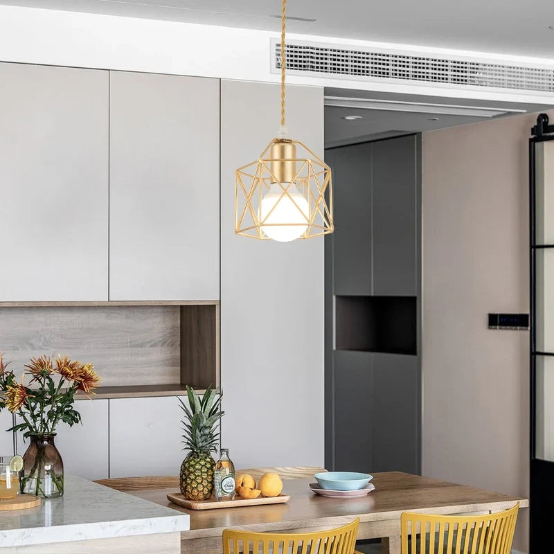 Luminária Pendente Minimalista Gaiola