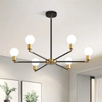 Lustre para Sala Articulado Dourado e Preto