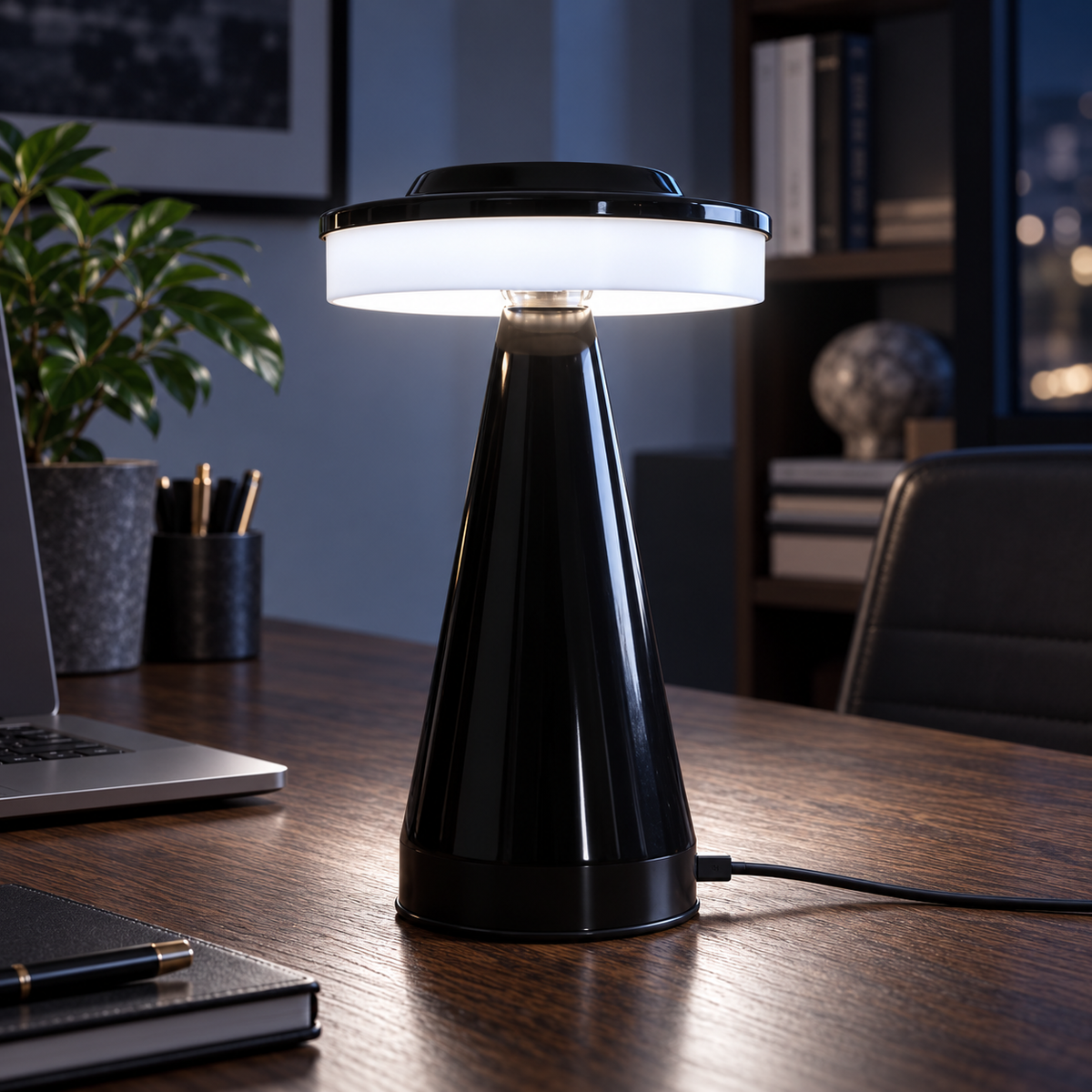 Abajur Cogumelo LED Portátil Recarregável USB em ambiente sofisticado à noite, imagem 2