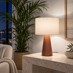 Abajur de Mesa Moderno com Cúpula em ambiente sofisticado à noite, imagem 4