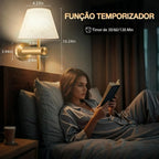Arandela de Parede para Sala e Quarto Sem Fio/Recarregável