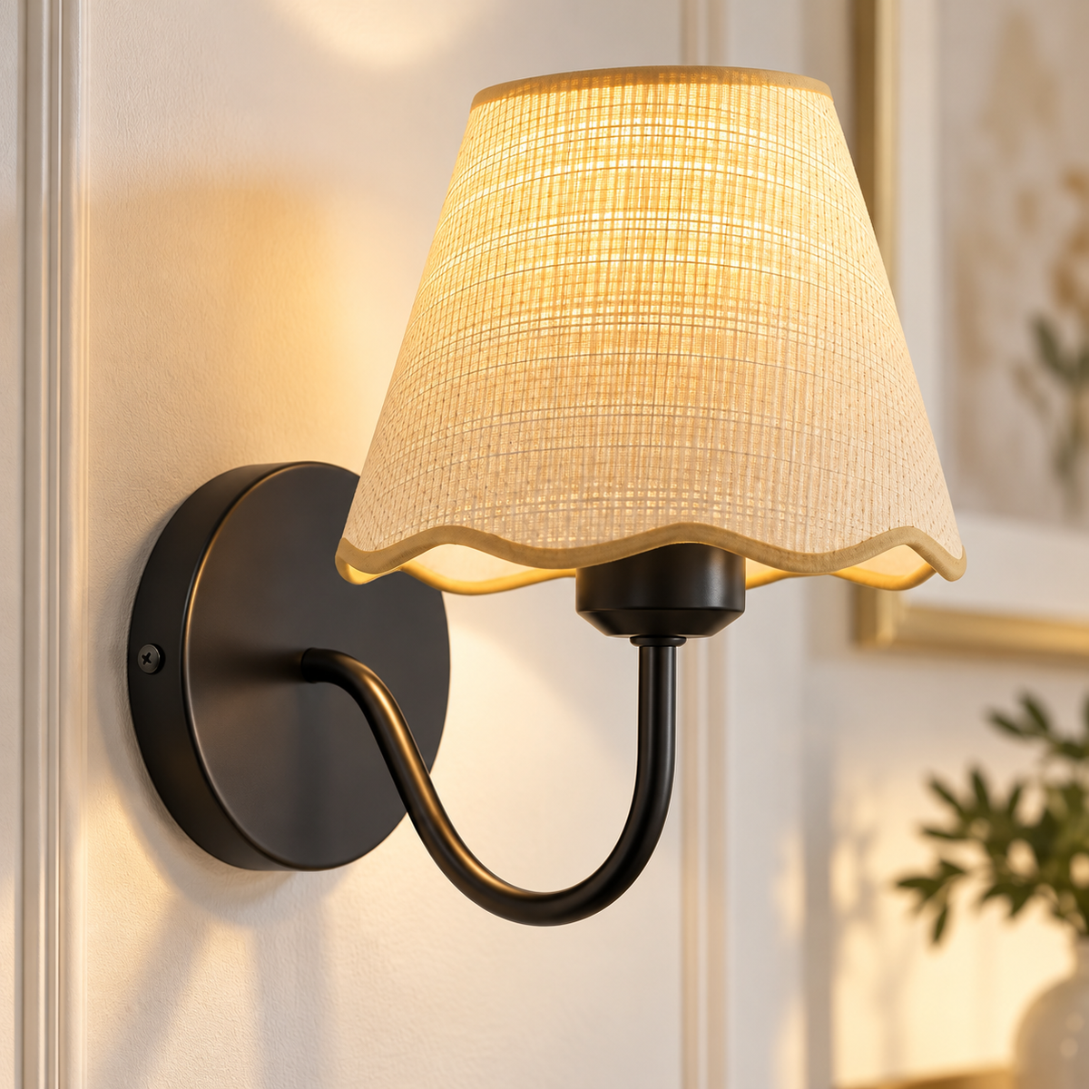 Arandela de Parede LED Sem Fio em Rattan