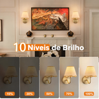 Arandela de Parede LED Sem Fio em Rattan