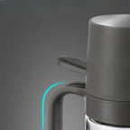 Borrifador de azeite elegante em plástico cinza e vidro transparente para cozinha moderna