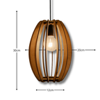 Kit 2 Lustres Pendentes de Teto em Madeira