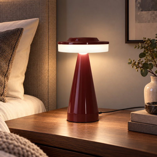 Abajur Cogumelo LED Portátil Recarregável USB em ambiente residencial acolhedor