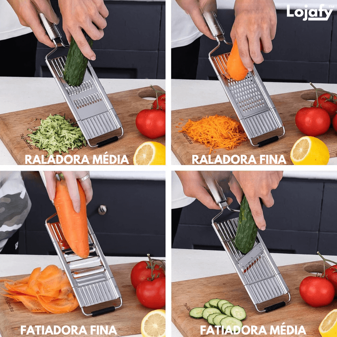 Ralador Multiuso Em Aço Inox com 4 Lâminas